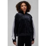 Nike Jordan Flight Full Zıp Velaur Womens Sweatshirt Oversize Kadife Kadın Sweatshirt Siyah