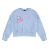 Nike Jordan Jdg Blue Jeans & Bling Flc Cre Kız Çocuk Sweatshirt 45F195 45F195-BG7, 12-13 Yaş