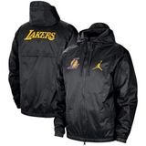 Nike Jordan Los Angeles Lakers Woven Loose Fit Jacket Erkek Kapüşonlu Bol Kesim Dokuma Spor Ceket Siyah