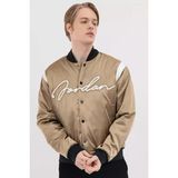 Nike Jordan Mvp Varsity Synthetic Fill Jacket Dokuma Bomber Ceket Gold Bej
