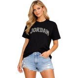 Nike Jordan Women's Graphic T-Shirt Jordan Nakış Logolu Kadın Tişört Siyah