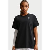 Nike Just Do It Women's Casual Black Oversize Tshirt Pamuklu Kadın Geniş Kalıp Tişört Siyah