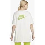 Nike Kadın Beyaz Yan Büzgülü Bol Kesim %100 Pamuk T-Shirt - DZ3516-133