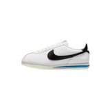 NIKE Kadın Cortez Deri Spor Ayakkabı, Beyaz Siyah Lt Fotoğraf Mavi Yelken, 38 EU