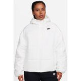 Nike Kadın Loose Fit Kapüşonlu Şişme Mont Beyaz Rüzgara Dayanıklı Polyester Günlük Kullanım İçin