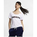 Nike Kadın Tişörtü CJ8081-100 Kısa Kol Nefes Alan %100 Pamuk Günlük Stil Regular Fit - Beyaz