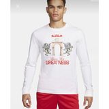Nike Lebron Signature ''by Artist Jacob Rochester'' Long-Sleeve Uzun Kollu Beyaz Erkek T-Shirt FQ4908-100 - M