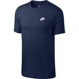 Nike M Nsw Club Tee Erkek Lacivert T-shirt Rahat Kesim ve Şık Tasarım ile Yaz Modası - Mavi