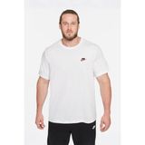 Nike M Nsw Club Tee Erkek Spor Tişört - XL - Beyaz - Kırmızı