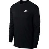 Nike M Nsw Club Tee Long Sleeve Erkek Sweatshirt - XS - Siyah - Beyaz