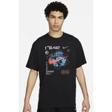 Nike Men's MAX90 Basketball Loose Fit T-Shirt Erkek Bol Kesim Pamuk Tişört Siyah