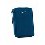 Nike Metal Logo Petrol Mavi Fermuarlı Seyahat Cüzdanı ve Pasaportluk / Çok Bölmeli Organizer (22x12 cm)