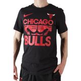 Nike Nba Chicago Bulls Courtside Mens Tee Black Grafik Baskılı Erkek Günlük Tişört Siyah