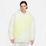 Nike Nsw Logo Sherpa Jacket Kadın Ceket FB8695-133 - Beyaz - M