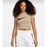 Nike Nsw Tee Kadın Tişört FV5310-247 - M - Krem