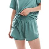 Nike One Training Dri Fit High Rise 3 inch 2 in 1 Short Kadın Yüksek Bel Bol Kesim 3 Cepli Taytlı Şort Yeşil