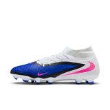 Nike Phantom 6 High Academy Çok Zemin Futbol Kramponları (Racer Mavi/Beyaz/Pembe Patlama), Racer Mavi/Beyaz/Pembe Patlama, 9