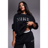 Nike Phoenix Fleece Crew Oversize Womens Sweatshirt Bol Kesim Bisiklet Yaka Kadın Sweatshirt Siyah