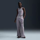 Nike Phoenix Fleece Hr Logo Pant Wide Kadın Eşofman Altı - Polarlı Yüksek Belli Geniş Paça - FV7684-634 - Mor
