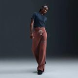 Nike Phoenix Fleece Hr Logo Pant Wide Kadın Eşofman Altı - Polarlı Yüksek Belli Geniş Paça - FV7684-634 - XS - Kahverengi