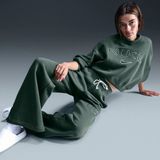 Nike Phoenix Fleece Hr Logo Pant Wide Kadın Eşofman Altı - Polarlı Yüksek Belli Geniş Paça -|FV7684-634 - Yeşil - Yeşil