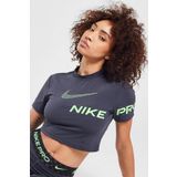 Nike Pro Dri-Fit Cropped Graphic Sleeve Kadın Antrasit Tişört
