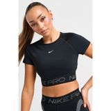 Nike Pro Dri Fit Short Sleeve Cropped Graphic Tight Fit Top Kadın Sıkı Kesim Kısa Tişört Siyah