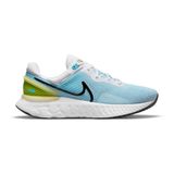 Nike React Miler 3 erkek koşu ayakkabısı, Beyaz Siyah Klorin Mavi Canlı Kükürt, 42.5 EU