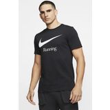 Nike Running Dri Fit Mens T-shirts Erkek Koşu Tişört Siyah