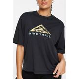 Nike Running Trail Logo T-shirt Black Kadın Bol Kesim Spor Tişört Siyah