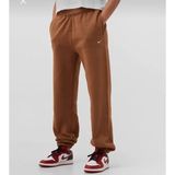 Nike Solo Swoosh Fleece Kalın Kumaş Bol Kesim Kahverengi Kadın Eşofman Altı CW5565-270 - XS