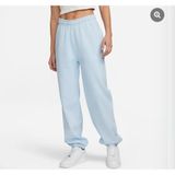 Nike Solo Swoosh Fleece Pant Kışlık Kalın Mavi Kadın Eşofman Altı CW5565-441 - XS