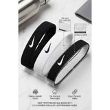 Nike Sportswear 3'lü Spor Saç Bandı Seti - Kaymaz -Şeritli Koşu, Fitness, Gym Kafa Bandı (Siyah / Beyaz)
