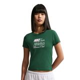 Nike Sportswear Chill Knit Mod-Cropped Verbiage Kadın Yeşil Günlük Stil T-Shirt IR7862-327