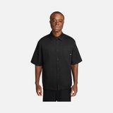 Nike Sportswear Club+ Button-Down Short-Sleeve Erkek Gömlek - XL - 001-Siyah