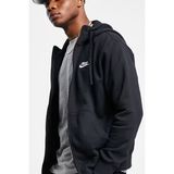 Nike Sportswear Club Full Zip Hoodie Şardonlu Erkek Siyah Sweatshirt