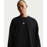 Nike Sportswear Club Oversized French Terry Crew-Neck Sweatshirt Erkek Siyah Sweatshirt - IF0747-010