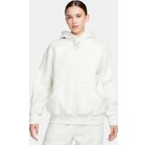 Nike Sportswear Collection Sherpa Oversize Hoodie Kadın Kapüşonlu Şerpa Peluş Sweatshirt Taş