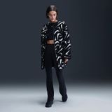 Nike Sportswear Cozy Long-Haired All-Over Swoosh Logo Lined Loose Full-Zip Kadın Ceket-FV8025-010