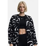 Nike Sportswear Cozy Terma Fit Women's Loose High Pile Jacket Kadın Bol Kesim Peluş Spor Ceket Siyah - XS