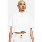 Nike Sportswear Essential Boxy Mock-Neck Oversize T-Shirt Kadın Crop Oversize Tişört Beyaz