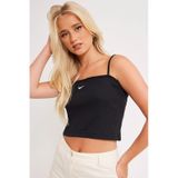 Nike Sportswear Essential Ribbed Crop Top Tank Kadın Askılı Fitilli Crop Atlet Siyah