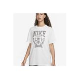 Nike Sportswear Fleece Boyfriend Short-Sleeve Kadın Tişört, Kadın Beyaz Bol T-Shirt
