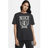 Nike Sportswear Fleece Boyfriend Short Sleeve Pamuklu Bol Kesim Kadın Tişört Antrasit