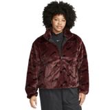 Nike Sportswear Loose Fit Printed Faux Fur Jackret Geniş Kalıp Suni Kürk Kadın Ceket Bordo