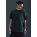 Nike Sportswear Organic Cotton Loose Fit T-shirt Kadın Nakış Swooslu Bol Kesim Tişört Koyu Yeşil