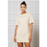 Nike Sportswear Organic Cotton Short Sleve Dress Nakış Swooslu Bej Elbise