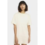 Nike Sportswear Organic Cotton Short Sleve Dress Nakış Swooslu Elbise Krem - XS