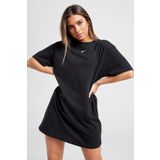 Nike Sportswear Organic Cotton Short Sleve Dress Nakış Swooslu Elbise Siyah