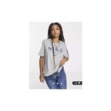 Nike Sportswear Phoenix Printed Boyfriend Short-Sleeve Kadın Tişört - XS - Gri